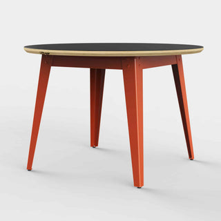 Jan Cray Tisch | 6Grad rund - Tisch - Jan Cray - Linoleum Anthrazit - Rotorange