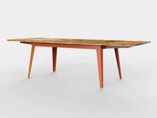 Jan Cray Ausziehtisch | 6Grad - Auszugstisch - Jan Cray - Bauholz Recycled geölt - Rotorange