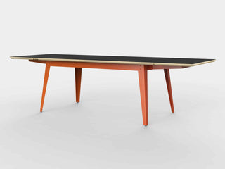 Jan Cray Ausziehtisch | 6Grad - Auszugstisch - Jan Cray - Linoleum Anthrazit - Rotorange