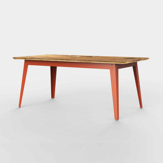 Jan Cray Tisch | 6Grad - Tisch - Jan Cray - Bauholz Recycled geölt - Rotorange