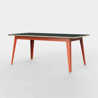 Jan Cray Tisch | 6Grad - Tisch - Jan Cray - Linoleum Anthrazit - Rotorange