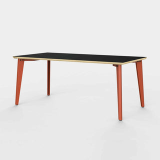 Jan Cray Tisch | Plog - Tisch - Jan Cray - Linoleum Anthrazit - Rotorange