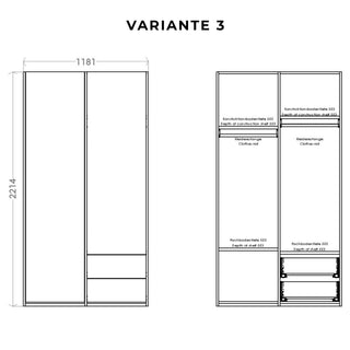 Modular Plus 2er Schrank - Schrank - Müller Small Living - Schichtholz - zwei Schubladen