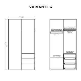 Modular Plus 2er Schrank - Schrank - Müller Small Living - Schichtholz - drei Schubladen