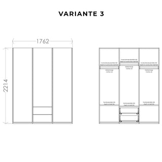 Modular Plus 3er Schrank - Schrank - Müller Small Living - Weiß - zwei Schubladen