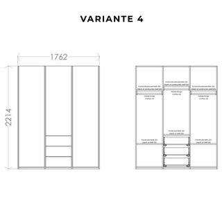 Modular Plus 3er Schrank - Schrank - Müller Small Living - Weiß - drei Schubladen