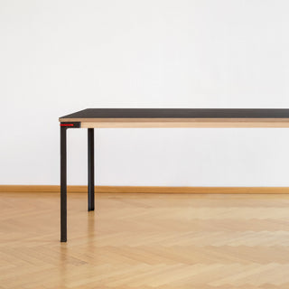 Seiltänzer Tisch - Tisch - Nils Holger Moormann - 90 x 90cm - Linoleum - Nero