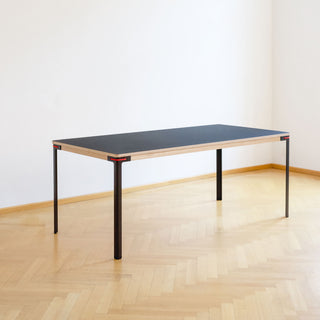Seiltänzer Tisch - Tisch - Nils Holger Moormann - 120 x 120cm - Linoleum - Nero