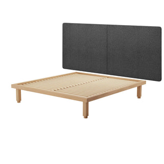 Objekte Unserer Tage Bett | Kaya - Bett - Objekte unserer Tage - mit Kopfteil - Stone Grey - Eiche gewachst