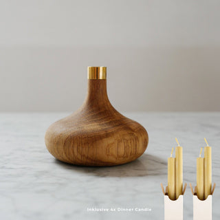 OVO Kerzenhalter | Round - Kerzenständer - Ovo - 1x Kerzenhalter + 2x Kerzenset (2Kerzen/Set) -