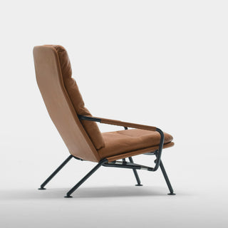 Kontrapunkt Loungesessel - Loungesessel - Prostoria - Leder: Acquario Cuoio / Gestell: Schwarz -