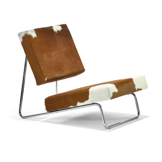Herbert Hirche Loungesessel - Loungesessel - Richard Lampert - Stuhl - Verchromt/Kuhfell braun