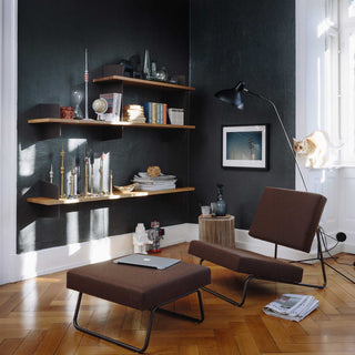 Herbert Hirche Loungesessel - Loungesessel - Richard Lampert - Stuhl mit Hocker - Bronzefarben/Braun