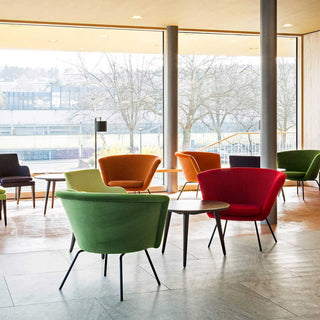 H57 Loungesessel - Loungesessel - Richard Lampert - Schwarz - Veloursleder "Braun"