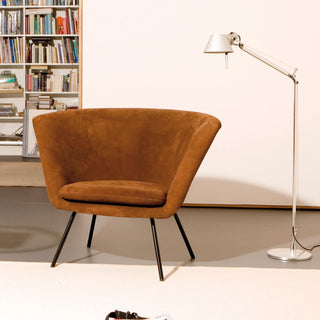 H57 Loungesessel - Loungesessel - Richard Lampert - Schwarz - Veloursleder "Braun"