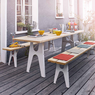 Ludwig Outdoortisch - Outdoortisch - Richard Lampert - Set 1 (Tisch + eine Bank) - Basaltgrau