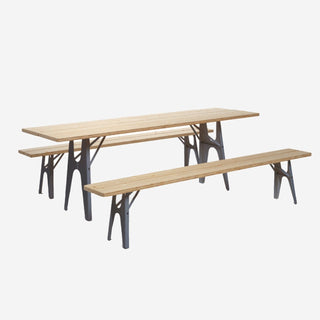 Ludwig Outdoortisch - Outdoortisch - Richard Lampert - Set 1 (Tisch + eine Bank) - Basaltgrau