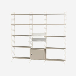 Wohnzimmer Regal Q - Regal - String Furniture - Weiss - Beige