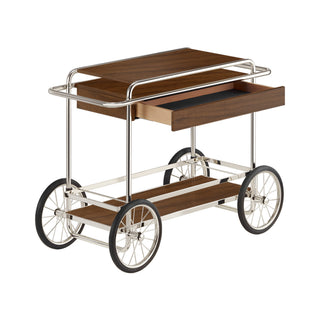 Tecta Barwagen | M4RS - Barwagen - Tecta - Nussbaum furniert - Kavallerie-Tuch Schwarz
