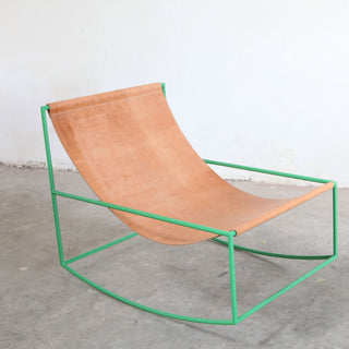 Rocking Schaukelstuhl - Schaukelstuhl - Valerie Objects - Green Leather -