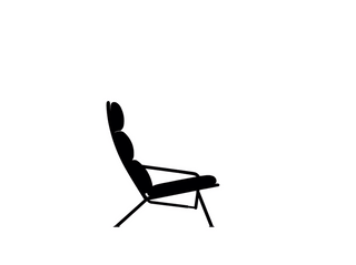 Kontrapunkt Loungesessel - Loungesessel - Prostoria - Leder: Acquario Cuoio / Gestell: Schwarz -